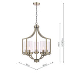 Lampadario a 5 luci in ottone antico Laura Ashley Joseph