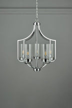 Laura Ashley Joseph Lampadario a 5 Luci in Cromo Lucido