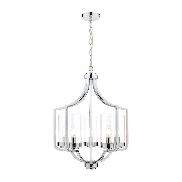 Laura Ashley Joseph Lampadario a 5 Luci in Cromo Lucido