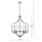 Laura Ashley Joseph Lampadario a 5 Luci in Cromo Lucido