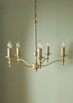 Laura Ashley Ludchurch 5 Luci Sospensione con Bracci in Ottone Antico Opaco