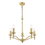 Laura Ashley Ludchurch 5 Luci Sospensione con Bracci in Ottone Antico Opaco