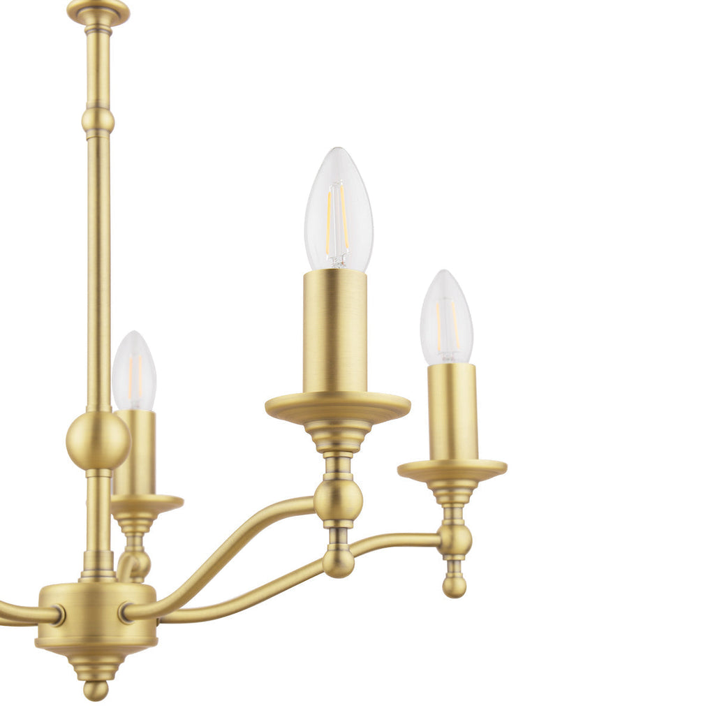 Laura Ashley Ludchurch 5 Luci Sospensione con Bracci in Ottone Antico Opaco
