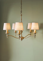 Laura Ashley Ludchurch 5 Luci Sospensione con Bracci in Ottone Antico Opaco