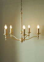 Laura Ashley Ludchurch 5 Luci Sospensione con Bracci in Ottone Antico Opaco
