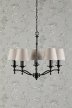 Laura Ashley Ludchurch Lampadario a 5 Luci Nero