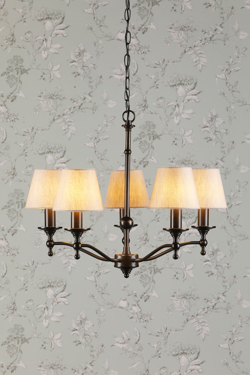 Laura Ashley Ludchurch Lampadario a 5 Luci Nero