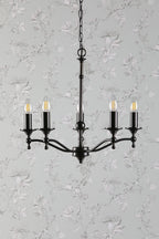 Laura Ashley Ludchurch Lampadario a 5 Luci Nero