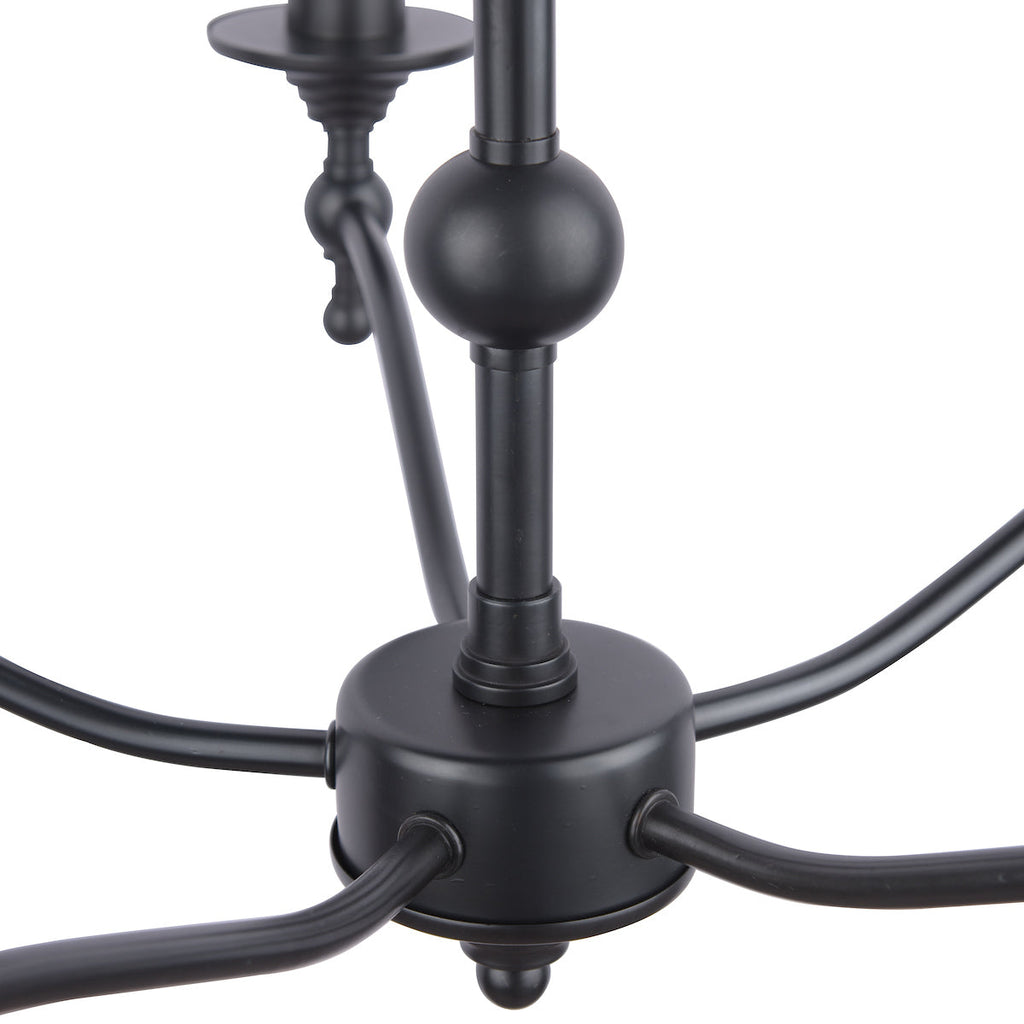 Laura Ashley Ludchurch Lampadario a 5 Luci Nero