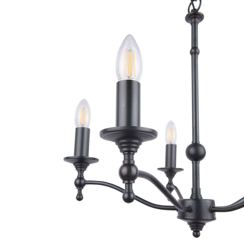 Laura Ashley Ludchurch Lampadario a 5 Luci Nero