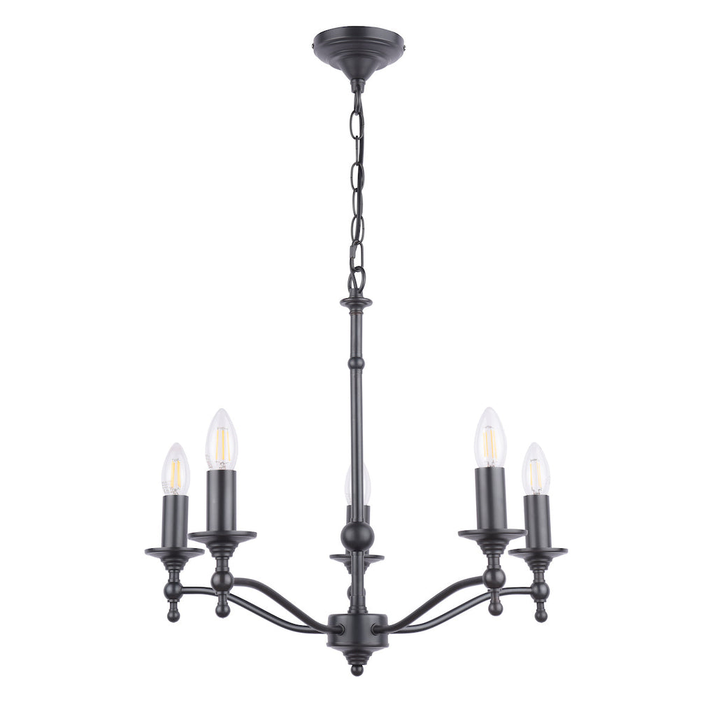 Laura Ashley Ludchurch Lampadario a 5 Luci Nero