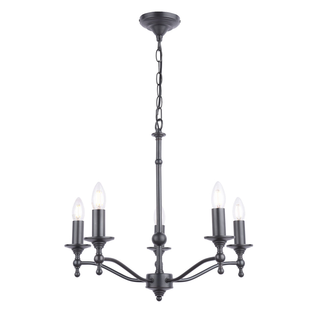 Laura Ashley Ludchurch Lampadario a 5 Luci Nero