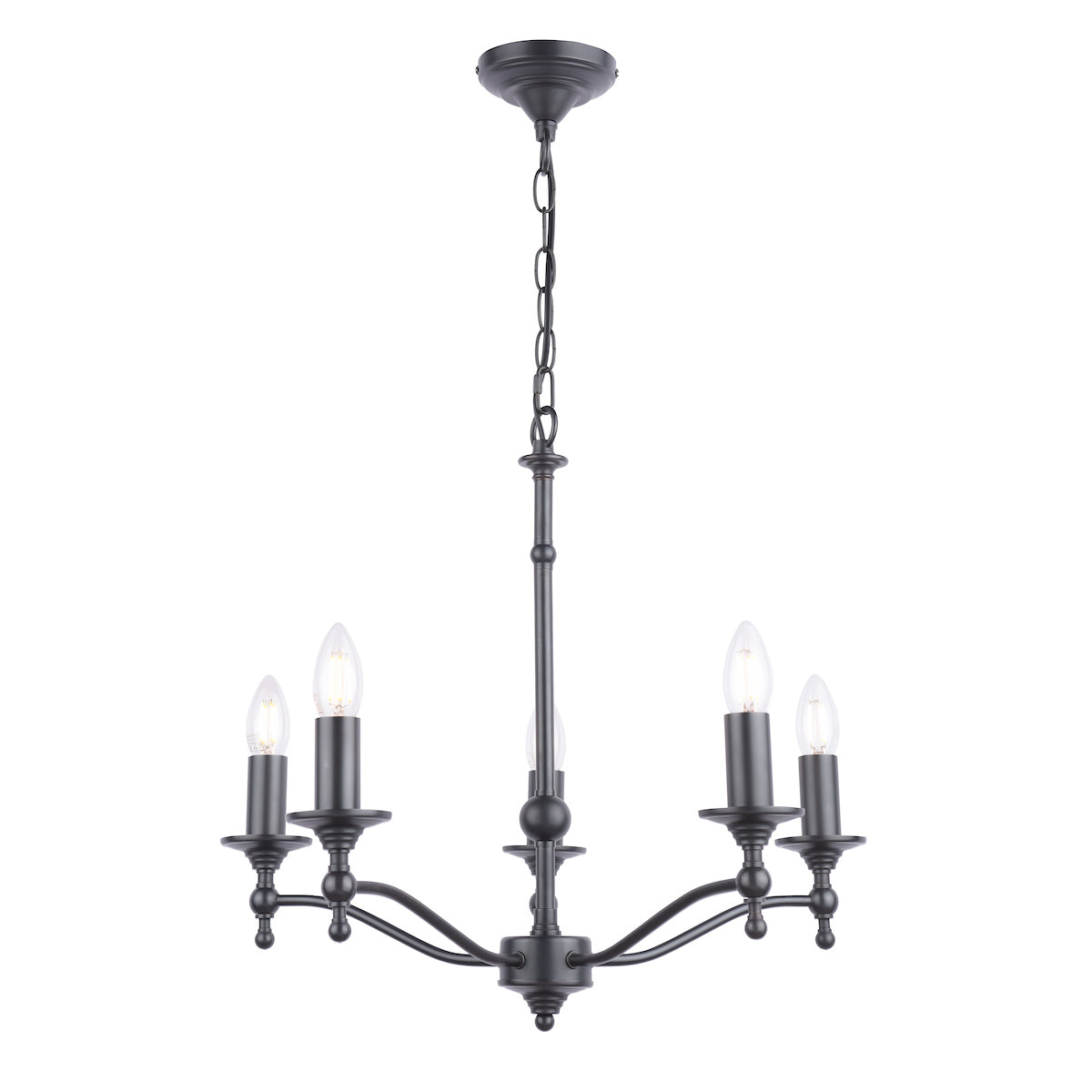 Laura Ashley Ludchurch Lampadario a 5 Luci Nero