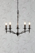 Laura Ashley Ludchurch Lampadario a 5 Luci Nero