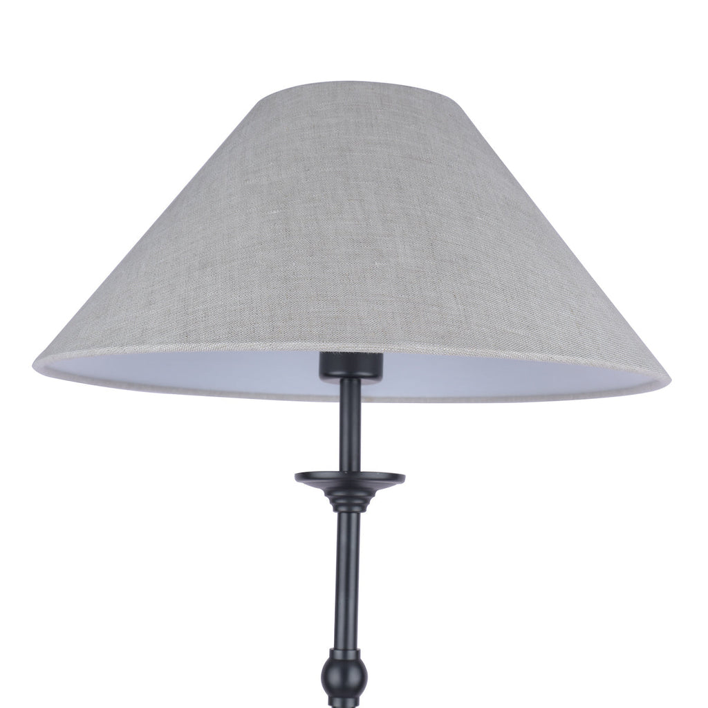 Lampada da terra Laura Ashley Ludchurch nera con paralume in lino