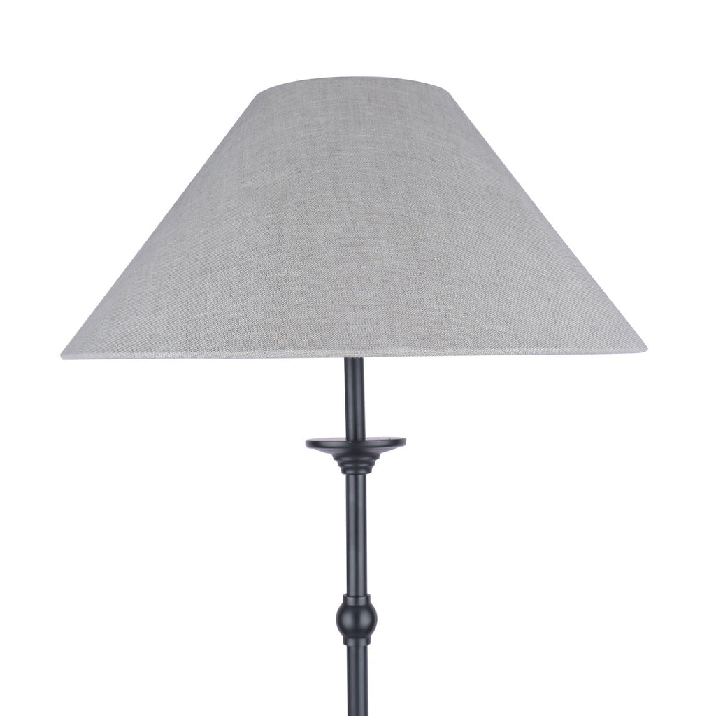 Lampada da terra Laura Ashley Ludchurch nera con paralume in lino
