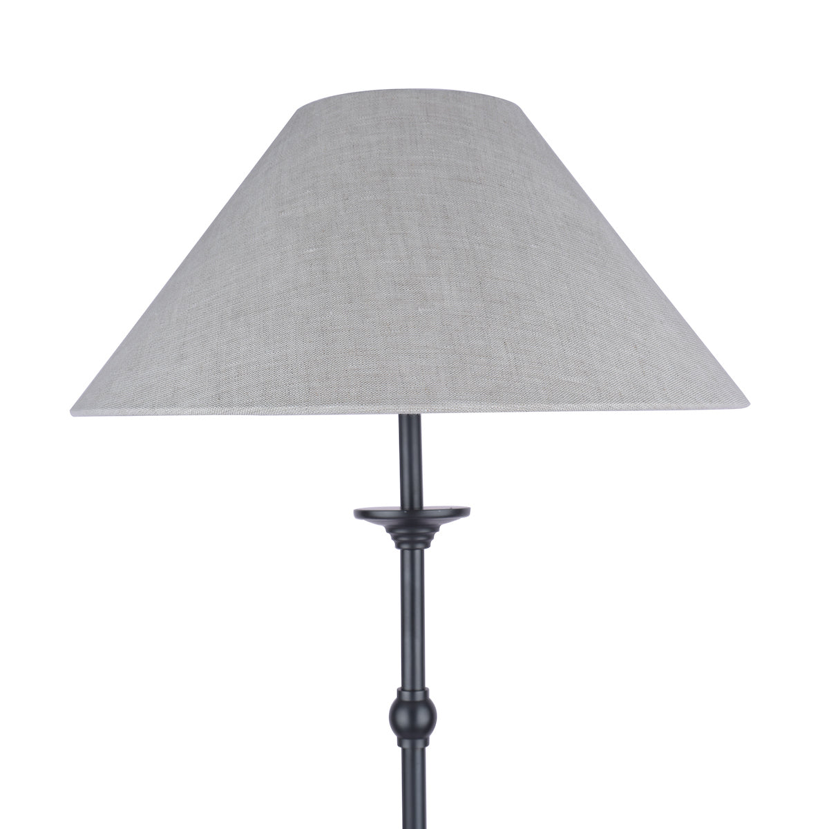 Lampada da terra Laura Ashley Ludchurch nera con paralume in lino