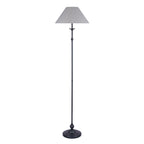Lampada da terra Laura Ashley Ludchurch nera con paralume in lino