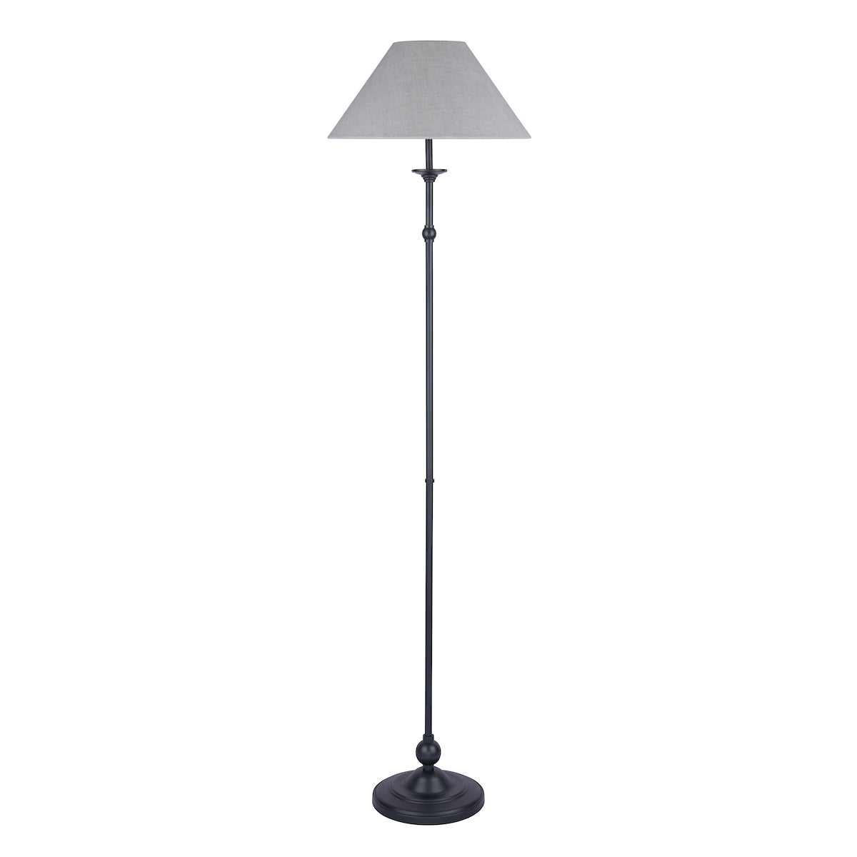 Lampada da terra Laura Ashley Ludchurch nera con paralume in lino