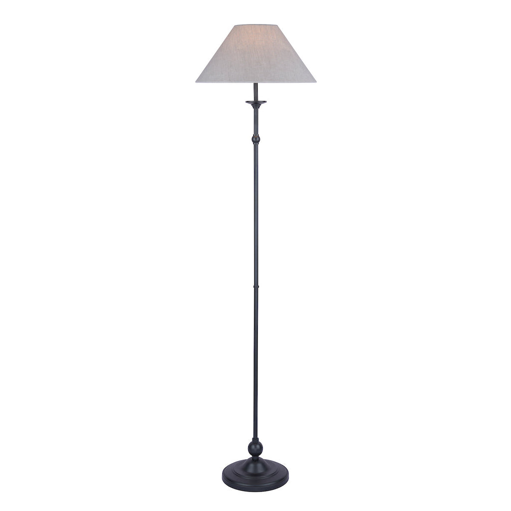 Lampada da terra Laura Ashley Ludchurch nera con paralume in lino