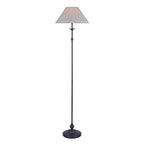 Lampada da terra Laura Ashley Ludchurch nera con paralume in lino