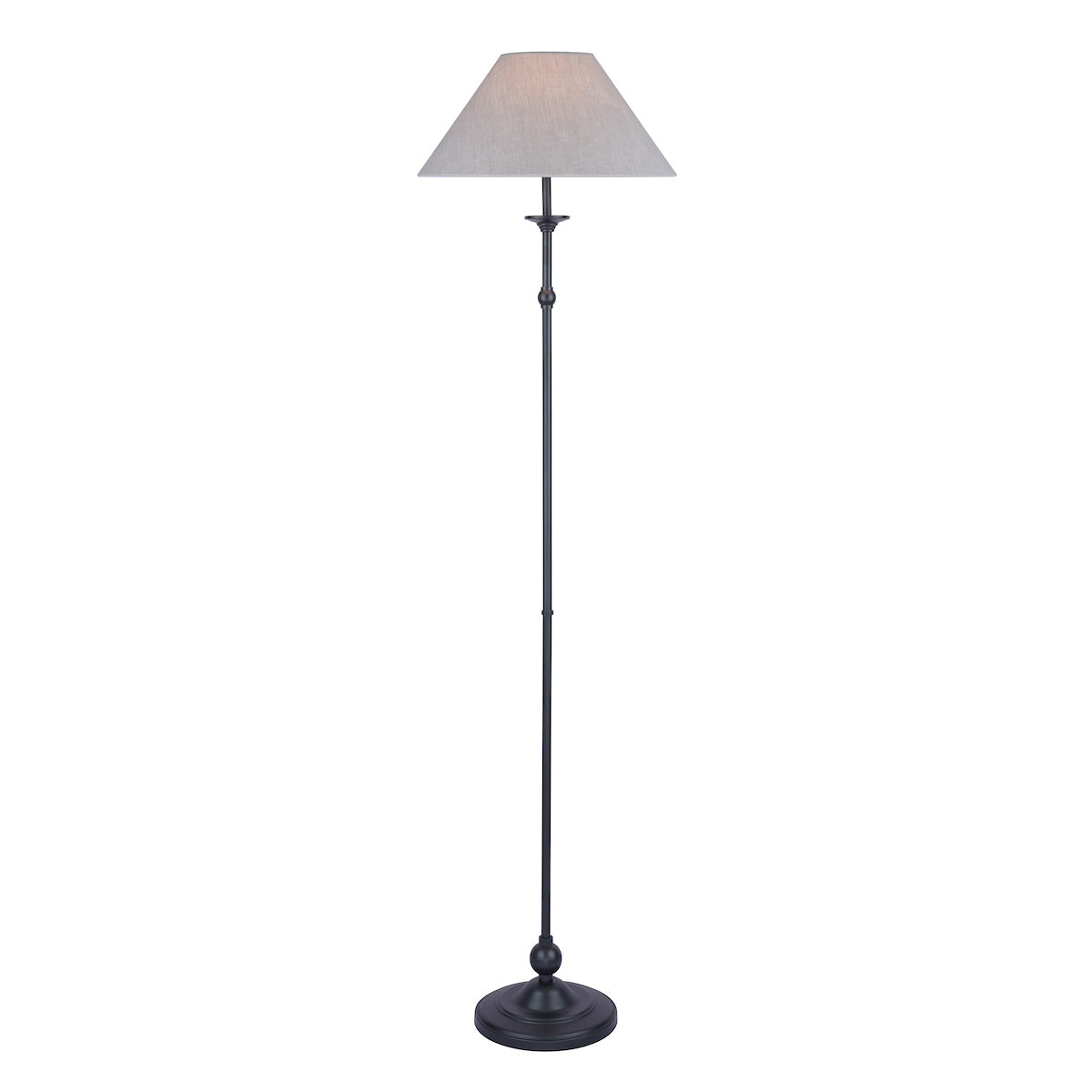 Lampada da terra Laura Ashley Ludchurch nera con paralume in lino