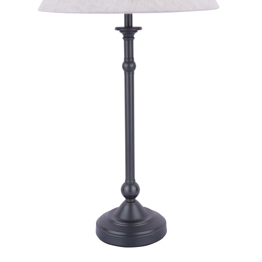 Lampada da Tavolo Laura Ashley Ludchurch Nera con Paralume in Lino
