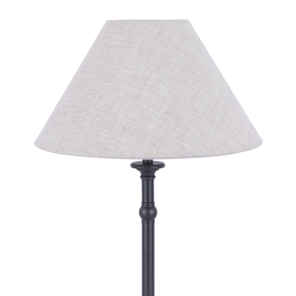 Lampada da Tavolo Laura Ashley Ludchurch Nera con Paralume in Lino