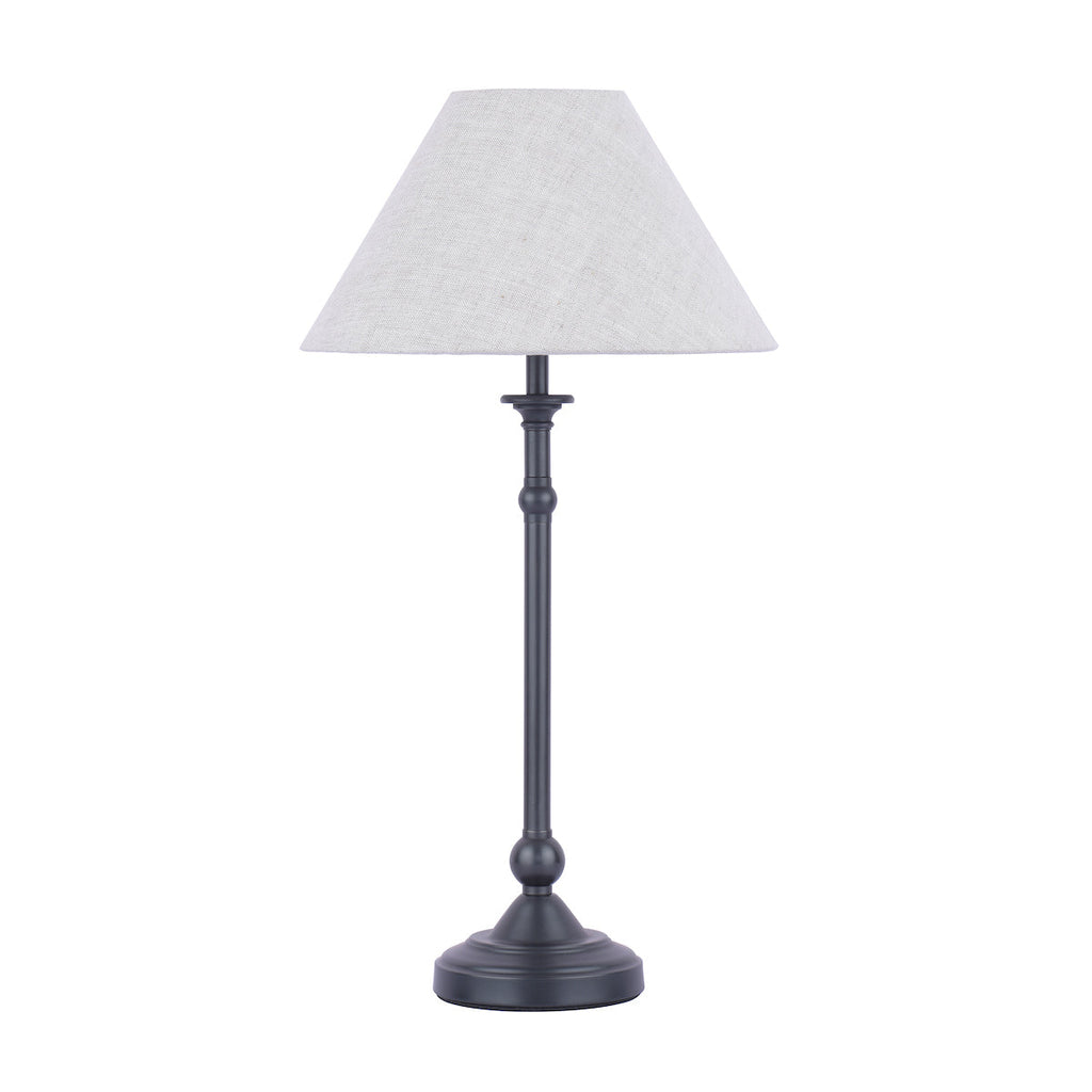 Lampada da Tavolo Laura Ashley Ludchurch Nera con Paralume in Lino