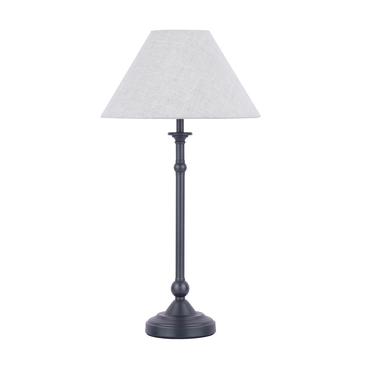 Lampada da Tavolo Laura Ashley Ludchurch Nera con Paralume in Lino