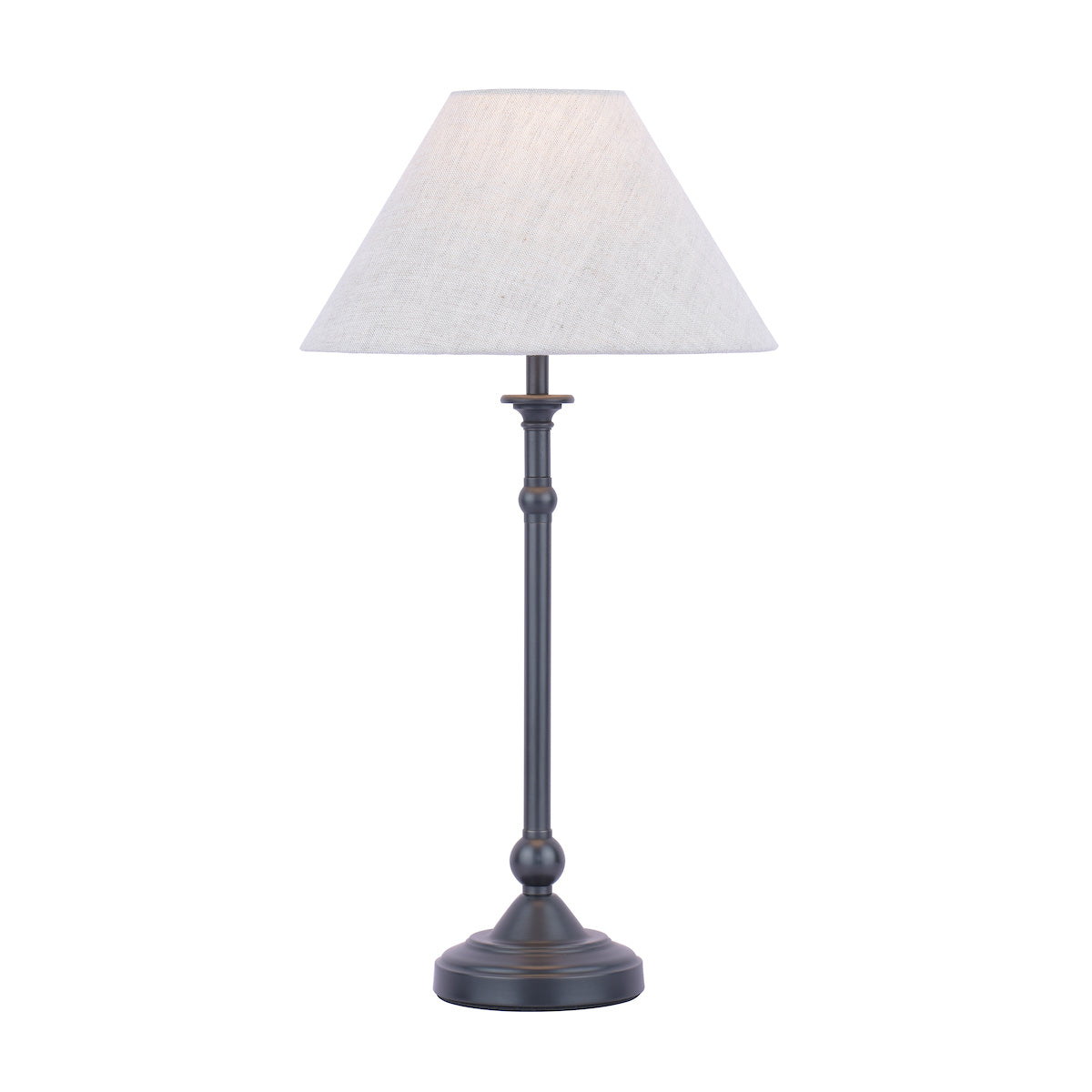 Lampada da Tavolo Laura Ashley Ludchurch Nera con Paralume in Lino
