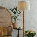 Lampada da Terra Laura Ashley Maria con Base in Legno di Quercia Cerata