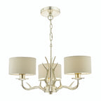 Lampadario a 3 luci Laura Ashley Mulroy Antler Champagne con Paralumi