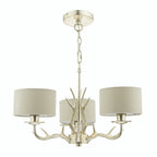 Lampadario a 3 luci Laura Ashley Mulroy Antler Champagne con Paralumi