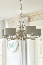 Laura Ashley Mulroy Antler 5 Luci Lampadario Champagne con Paralumi