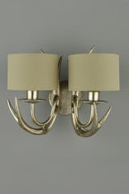 Applique Doppia Laura Ashley Mulroy Antler Champagne con Paralumi