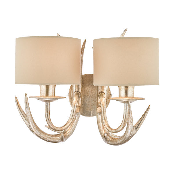 Applique Doppia Laura Ashley Mulroy Antler Champagne con Paralumi
