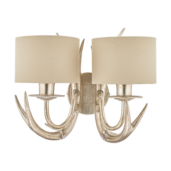 Applique Doppia Laura Ashley Mulroy Antler Champagne con Paralumi