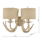 Applique Doppia Laura Ashley Mulroy Antler Champagne con Paralumi