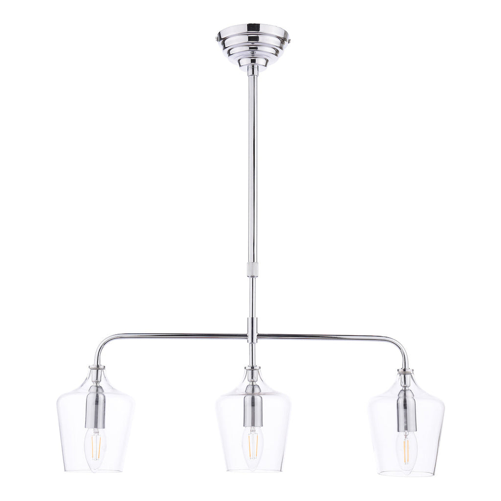 Laura Ashley Ockley 3 Luci Bar Pendant Cromo Lucido