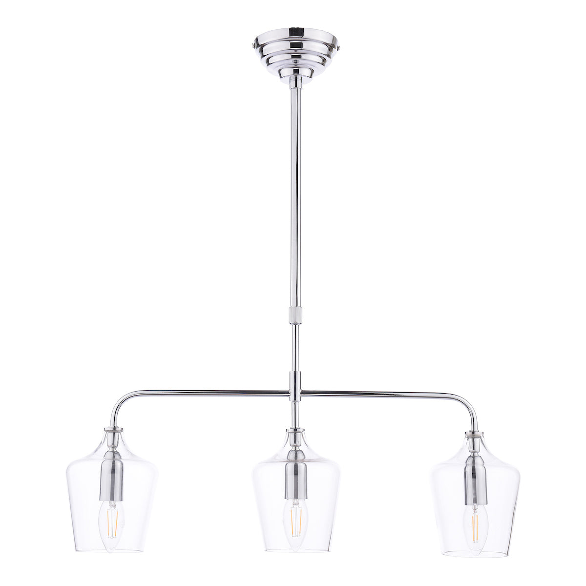 Laura Ashley Ockley 3 Luci Bar Pendant Cromo Lucido