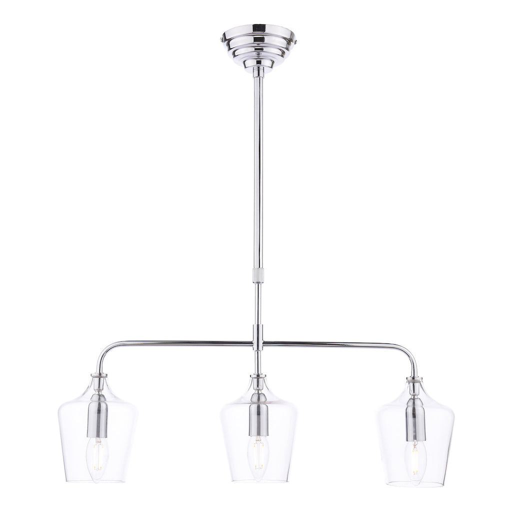 Laura Ashley Ockley 3 Luci Bar Pendant Cromo Lucido