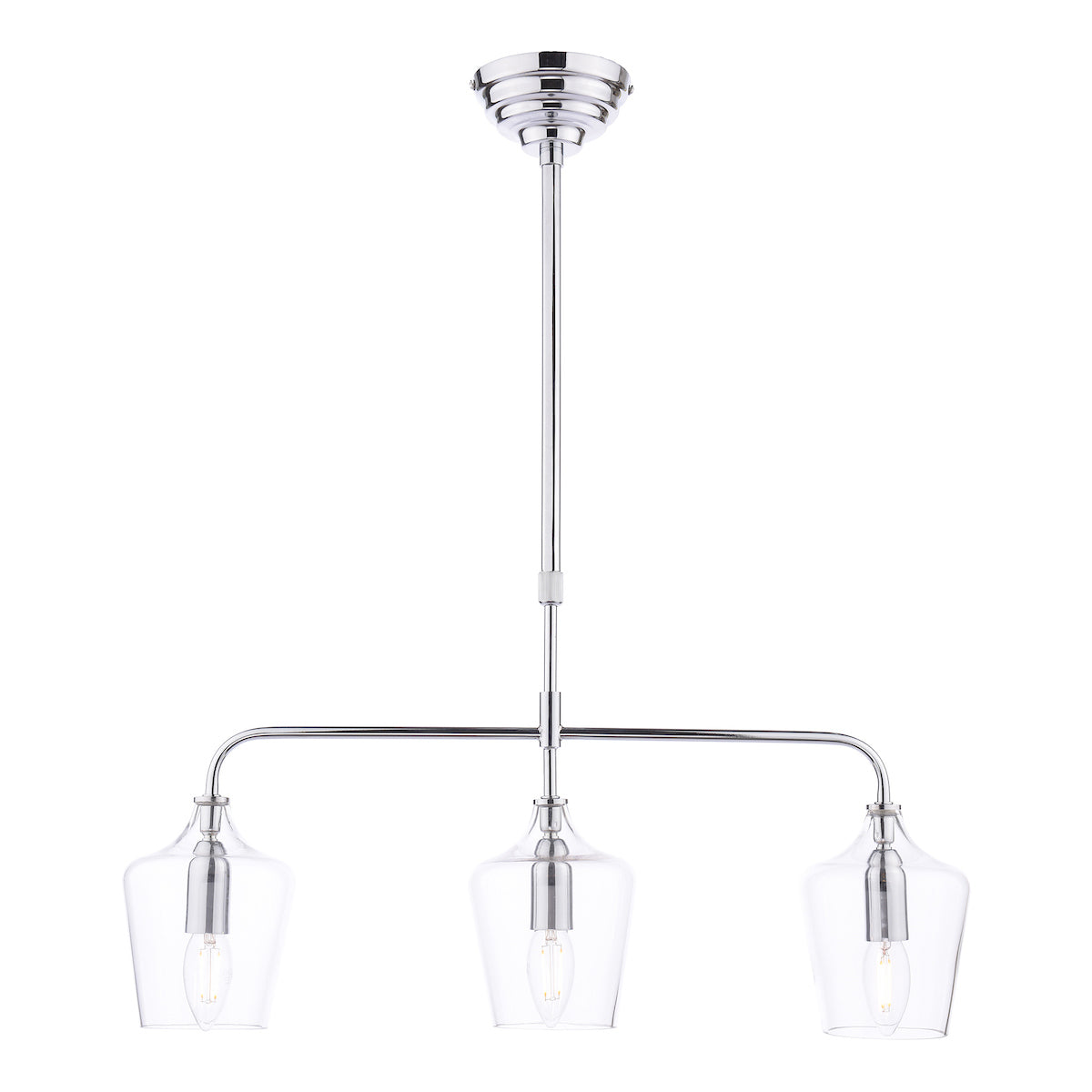Laura Ashley Ockley 3 Luci Bar Pendant Cromo Lucido