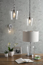 Laura Ashley Ockley Pendant Cromo Lucido & Vetro