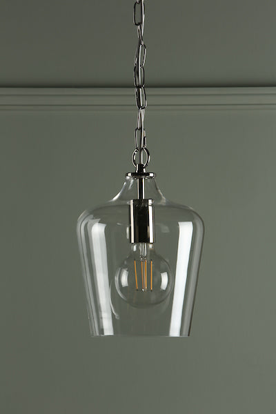Laura Ashley Ockley Pendant Cromo Lucido & Vetro
