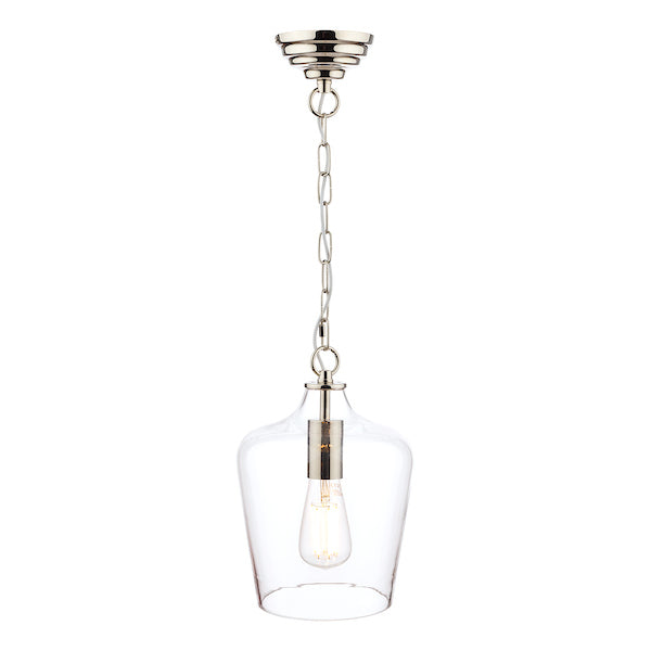 Laura Ashley Ockley Pendant Cromo Lucido & Vetro
