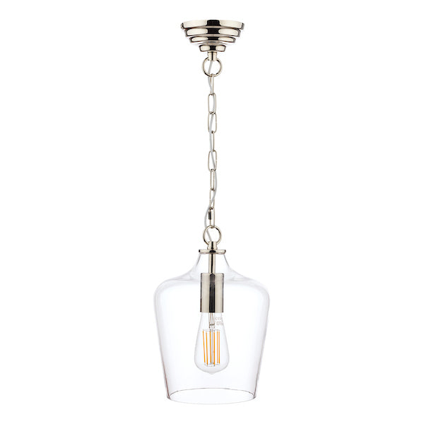 Laura Ashley Ockley Pendant Cromo Lucido & Vetro