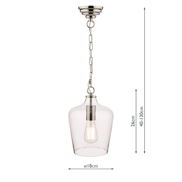 Laura Ashley Ockley Pendant Cromo Lucido & Vetro