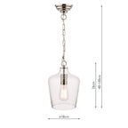 Laura Ashley Ockley Pendant Cromo Lucido & Vetro