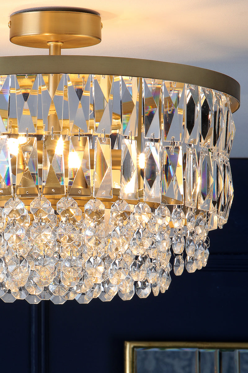 Laura Ashley Rhosill 3 Luci Semi Flush Ottone Anticato Opaco